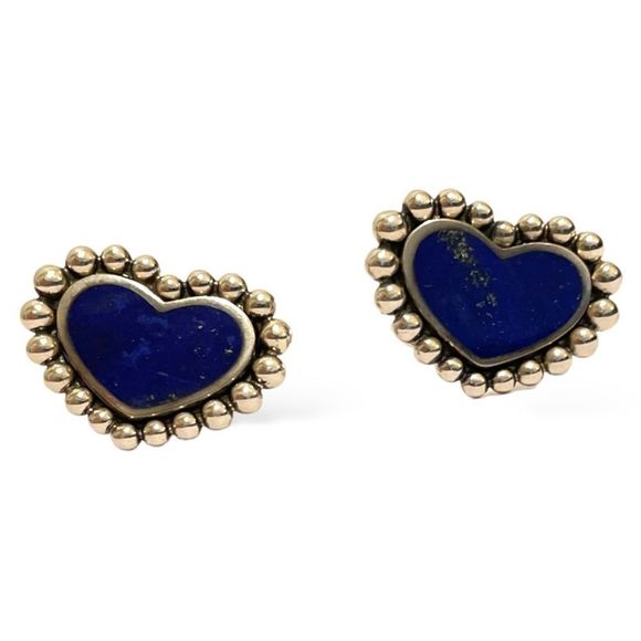 LAGOS Lapis Lazuli Maya Heart Stud Earrings - Picture 7 of 7